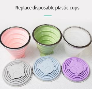 Tasse pliable en silicone motif dessin animé, idéale pour le voyage, le brossage des dents, l'hygiène buccale, les activités sportives en extérieur, design classique pour la rentrée scolaire et la préparation du thé - Product Image 3