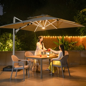 [Unique sur le marché] Parasol d'extérieur à double tirant diagonal, dernier design, 3,5x3,5m 3x4m, avec éclairage solaire et port USB, pour jardin ZUOAN P - Product Image 3
