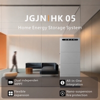 Sistem Penyimpanan Energi Rumah Tangga Bersertifikasi H05K CE TUV 20kWh, Dapat Ditumpuk, LiFePO4 48V, Inverter Hibrida All-in-One, IP65, Terpasang di Dinding, Tipis