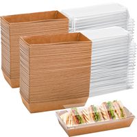 Contenants alimentaires pour desserts en papier plastique de taille personnalisée avec logo Boîte d'emballage des aliments cuits Boîte à emporter en papier kraft gaufré pour sandwich à sushi