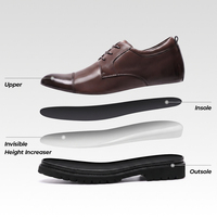 Chaussures habillées respirantes pour hommes, rehaussantes, style Oxford, peintes à la main, pour affaires et mariages, vente en gros d'usine
