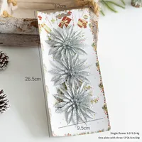 Branches artificielles de Noël de haute qualité, fabriquées à la machine, avec logo personnalisé, paillettes, plastique, lot de 3, style européen et américain