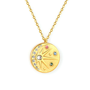 Colgante de estrella de ocho puntas, collar de cristal chapado en oro de 18mm, accesorio de regalo de joyería de moda para mujer - Product Image 5