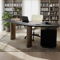 Bureaux d'étude minimalistes italiens en acier inoxydable, tables de bureau modernes en bois pour cadres avec tiroir