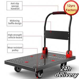 Chariot à main pliable en aluminium Chariot à bagages à usage intensif Poignée télescopique PP + TPR Roues Plate-forme Chariot pliable - Product Image 2