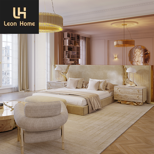High End grande testiera <span class=keywords><strong>letto</strong></span> <span class=keywords><strong>matrimoniale</strong></span> Custom oro acciaio inossidabile <span class=keywords><strong>letto</strong></span> in pelle di lusso moderna camera da <span class=keywords><strong>letto</strong></span> mobili king Size <span class=keywords><strong>letto</strong></span> di lusso - Product Image 4