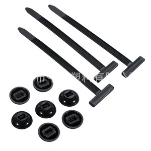 Bridas para cables RCR 5x90mm con orificio pasante, sujetadores de nylon negro para fijación industrial PA66 V2 CE RoHS ISO9001 REACH - Product Image 1