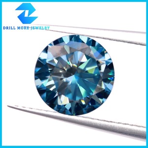 Drill More Jewelry Blue Moissanite Round Brilliant Cut 0.5-3 Carats For Jewelry Making - Product Image 4