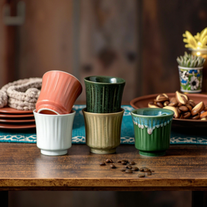 Kingze Tasses Kahwa traditionnelles personnalisées de 120ml Tasse à café expresso en céramique de Dubaï sans poignée - Product Image 2