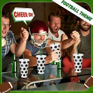 แก้วน้ำพลาสติก PP รูปทรงฟุตบอล ขนาด 710 มล. พร้อมหลอดดูด เป็นมิตรกับสิ่งแวดล้อม ทนทาน ดีไซน์สปอร์ต - Product Image 6