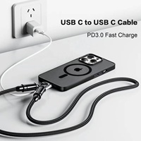 Longe de téléphone portable tressée en nylon 1.6M 60W 3A charge rapide câble de chargeur USB C CTC lanières de bandoulière universelles multifonctionnelles
