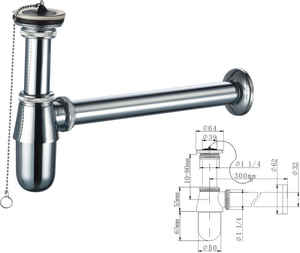 ZINCO Rifiuti Montaggio Sink Chrome Bottiglia Trappola SIFONE SIFON CON BACINO di SCARICO SET - Product Image 4