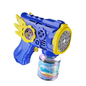 Soplador de burbujas con luz automática de 12 agujeros, pistolas de burbujas para exteriores de verano, máquina de pistola de burbujas eléctrica de engranaje barato para niños - Product Image 1