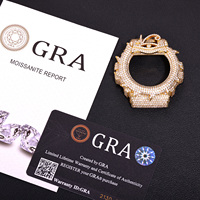 Boîtier de montre Moissanite Iced Out Dragon compatible DW6900, Lunette Moissanite VVS, Passe le testeur de diamant, Pièces de modification de montre Hip Hop