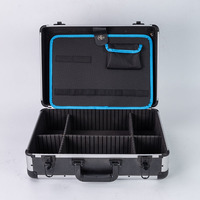 Caja de herramientas con marco de aluminio y panel ABS, y caja de herramientas protectora de aluminio con espuma EVA.