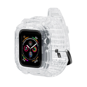 Correa deportiva transparente para <span class=keywords><strong>apple</strong></span> <span class=keywords><strong>watch</strong></span> 6, Correa deportiva de TPU suave con cubierta, de lujo, transparente, de 38/44mm - Product Image 1