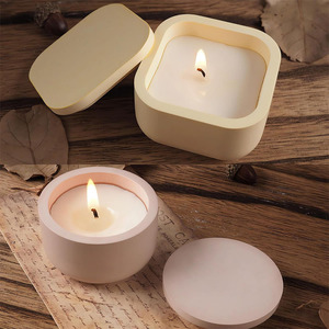 قالب برطمان شمع بغطاء 2 قالب حامل شموع لتخزين الجص الإسمنتي قالب فخاري لصنع - Product Image 5