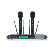 Microphone sans fil double canal SL-820 avec 4 antennes, microphone à synchronisation de fréquence infrarouge pour karaoké familial