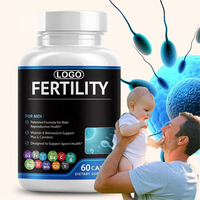 Compléments de fertilité masculine avec fer et racine de manioc pour la santé des spermatozoïdes et la réduction du stress, 60 capsules par flacon