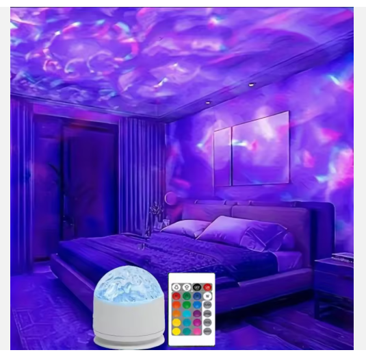 Wholesale Northern Ocean Wave 3D Holographic Water Ripple LED ABS Modern Projector Remote Control USB/Type-C Powered Living Room