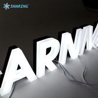 Letrero de Canal de Acrílico LED 3D Personalizado a Prueba de Agua, Letras de Logotipo Iluminadas Completamente, para Señalización Comercial en Exteriores