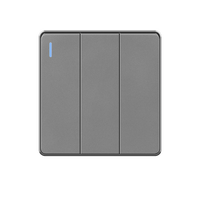 Prises murales universelles standard UE/Royaume-Uni 13A 45A 220V, panneau PC gris mat, prise électrique avec interrupteur USB Type C