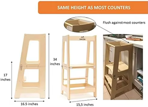 หอคอยการเรียนรู้แบบมอนเตสซอรี่ บันไดเด็กสำหรับครัว ทำจากไม้ - Product Image 2
