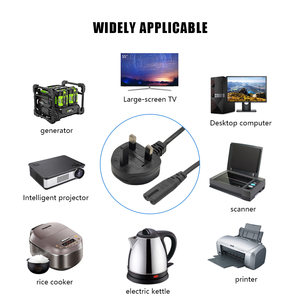 المملكة المتحدة 2 دبوس سلك تمديد كهربائي سلك الكمبيوتر IEC C7 BSI/قابس بريطاني فتيل 3A 3 دبوس المملكة المتحدة C7 Power - Product Image 5