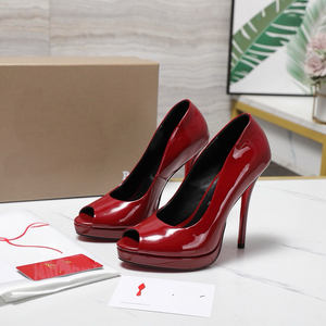 Christianese louting tacchi a spillo 12cm così Kate Red Sole tacchi sandali firmati scarpe <span class=keywords><strong>Sexy</strong></span> pelle verniciata sandali tacco alto - Product Image 3