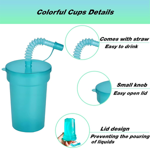 Tùy chỉnh 380ml cấp thực phẩm PP nhựa du lịch Tumbler tái sử dụng cốc cà phê drinkware có thể gập lại đàn hồi rơm trong suốt cốc rơm - Product Image 3