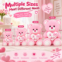 Ours en peluche personnalisé 4 couleurs avec cœur 'Je t'aime' – Cadeau de Saint-Valentin pour amoureux – Vente en gros OEM ODM