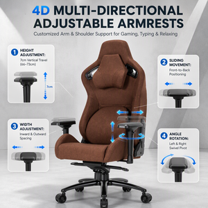 <span class=keywords><strong>Chaise</strong></span> de jeu pivotante en <span class=keywords><strong>tissu</strong></span> Ruibao <span class=keywords><strong>avec</strong></span> accoudoirs réglables 4D et base en métal - Bon prix - Product Image 3