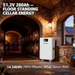 Batterie solaire 48V 51.2V 280Ah 14kWh pour système solaire hors réseau, montage mural avec roues - Product Image 6