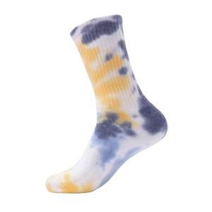 Chaussettes de sport en coton éponge respirant, antibactérien, écologique, à motif tie-dye coloré, avec logo personnalisé - Product Image 6