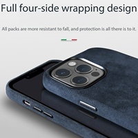 Coque de téléphone mobile pour iPhone 15 Pro Max, en Alcantara italien authentique, entièrement recouverte, découpe laser de précision, fonction magnétique, service OEM/ODM
