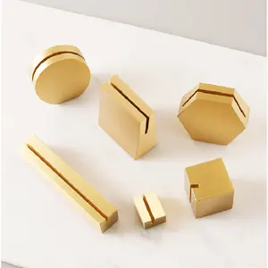 MAXERY Brass Place Card Holders Desktop Display Card Stand Business And Menu Card Holders For Wedding Office Restaurant Hotel