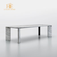 Ensemble de tables à manger en marbre naturel au design moderne et luxueux, meubles pour la maison, table centrale longue, 8 places pour salle à manger