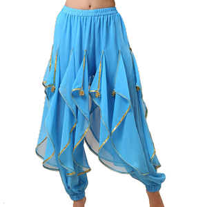 Danza del vientre Chifón Harem Pantalones Mujeres Niñas <span class=keywords><strong>Bollywood</strong></span> Danza árabe Traje tribal - Product Image 1