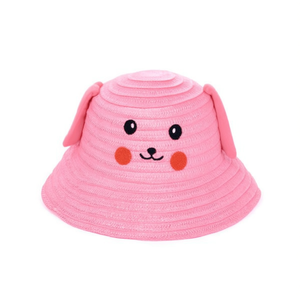 Cappello di paglia con airbag e faccina sorridente a pois stile cartone animato - Product Image 1