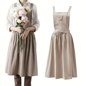 Delantal de Cocina sin Mangas de Algodón Puro Artístico para Mujer, Diseño Floral Moderno y Antimanchas - Product Image 2