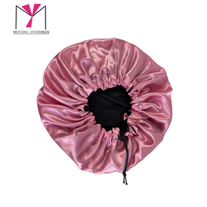 Gorro de satén personalizado Muyang con cordones ajustables de 54-56 cm, diseño estampado con personajes, gorro de dormir moderno para mujer, para uso doméstico. - Product Image 3