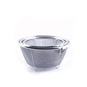 Mini reinforced stainless steel fine mesh basket set fruit vegetable strainer kitchen tool food storage colander