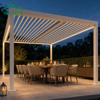 Fabricant de pergolas en aluminium sur mesure HESIWEI, pergola bioclimatique à toit à lamelles, usine chinoise OEM, extérieur