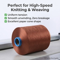 Filament de fil DTY 100 % polyester Polylion, prix usine, 150 deniers, haute élasticité, pour chaussettes et vêtements de sport