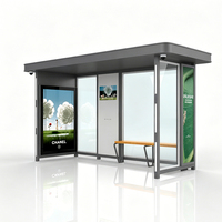 Abri d'arrêt de bus intelligent avec affichage des horaires intégré et prises USB