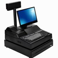 Máquina de Facturación Profesional para Supermercados de 13.3 Pulgadas con Teclado Integrado, Impresora Térmica y Cajón de Efectivo Metálico, Sistema POS