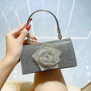 Nouveau Sac à Main en Polyester Transfrontalier, Entièrement Orné de Strass, Chaîne Florale, Petit Sac Carré à Bandoulière, Utilisation Quotidienne, Camélia Frais Tanjing - Product Image 6