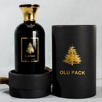 Flacon de parfum pour homme personnalisé noir 100 ml avec estampage doré, parfum original français pour homme, atomiseur, flacon de parfum luxueux avec boîte d'emballage