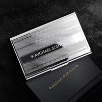 Groothandel 304 roestvrij staal gepersonaliseerde logo moderne antieke design 0,5 mm blanco metalen visitekaartjes met letterpressdruk
