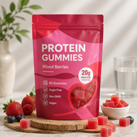 Mélange de protéines de lactosérum et de protéines végétales au goût de baies sous forme de gommes, complément alimentaire OEM pour adultes